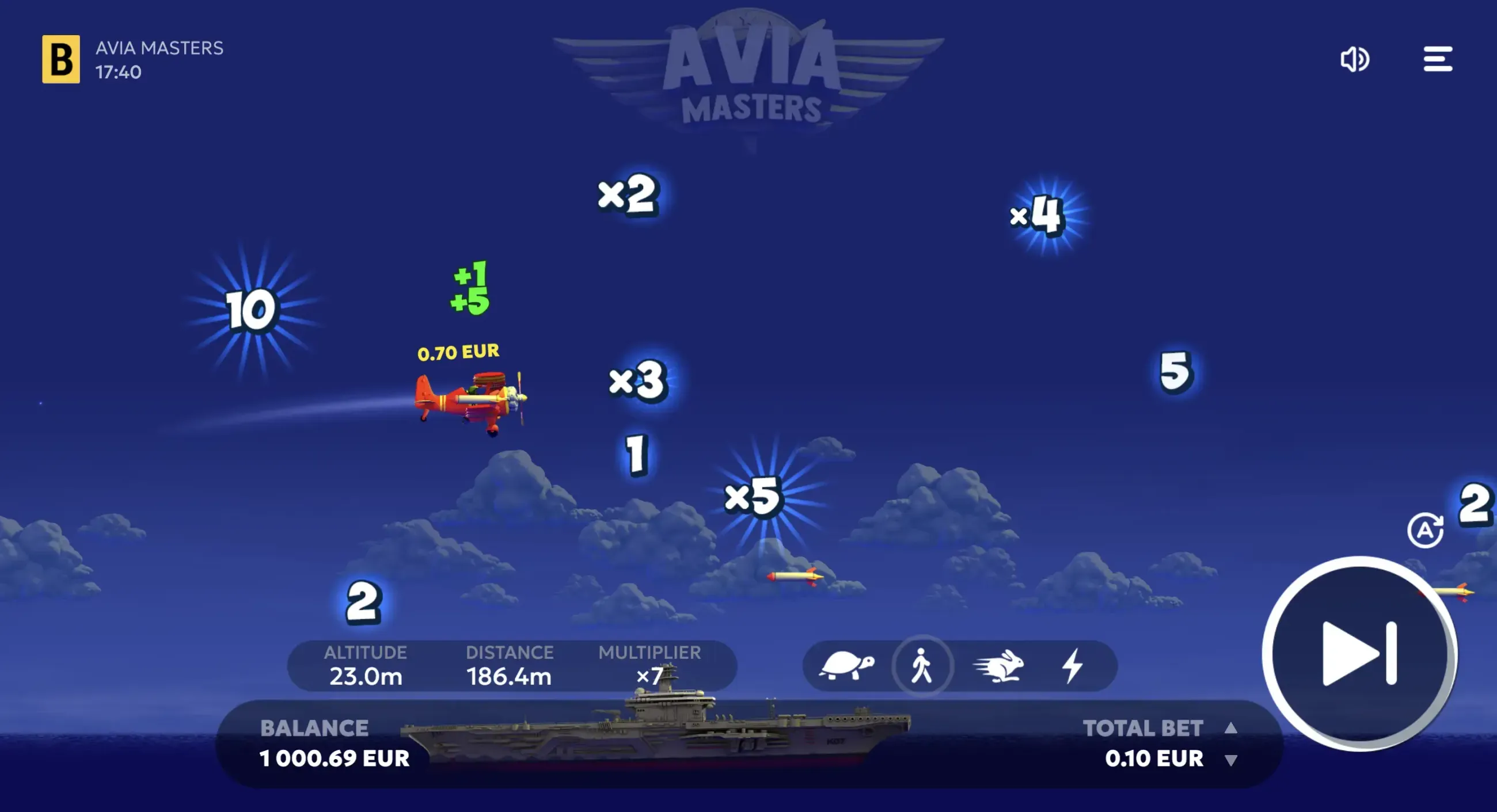 1win juego Aviamasters