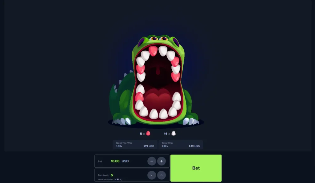 Jugador seleccionando un diente en Croco Dino